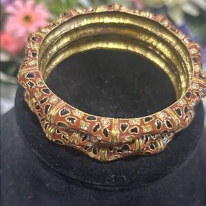 Sassy Jones Samba Gold and Black Bangle Set (three)